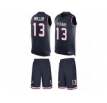 Men's Nike Houston Texans #13 Braxton Miller Limited Navy Blue Tank Top Suit NFL Jersey