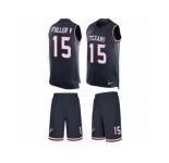 Men's Nike Houston Texans #15 Will Fuller V Limited Navy Blue Tank Top Suit NFL Jersey