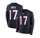 Men's Nike Houston Texans #17 Vyncint Smith Limited Navy Blue Therma Long Sleeve NFL Jersey