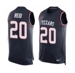 Men's Nike Houston Texans #20 Justin Reid Limited Navy Blue Player Name & Number Tank Top NFL Jersey