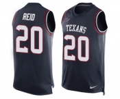 Men's Nike Houston Texans #20 Justin Reid Limited Navy Blue Player Name & Number Tank Top NFL Jersey