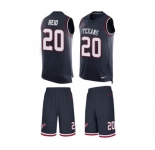 Men's Nike Houston Texans #20 Justin Reid Limited Navy Blue Tank Top Suit NFL Jersey