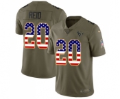 Men's Nike Houston Texans #20 Justin Reid Limited Olive USA Flag 2017 Salute to Service NFL Jersey