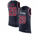 Men's Nike Houston Texans #20 Justin Reid Navy Blue Rush Player Name & Number Tank Top NFL Jersey