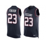 Men's Nike Houston Texans #23 Arian Foster Limited Navy Blue Player Name & Number Tank Top NFL Jersey