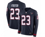 Men's Nike Houston Texans #23 Arian Foster Limited Navy Blue Therma Long Sleeve NFL Jersey