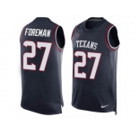 Men's Nike Houston Texans #27 D'Onta Foreman Limited Navy Blue Player Name & Number Tank Top NFL Jersey