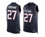 Men's Nike Houston Texans #27 D'Onta Foreman Limited Navy Blue Player Name & Number Tank Top NFL Jersey