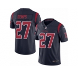 Men's Nike Houston Texans #27 Quintin Demps Limited Navy Blue Rush NFL Jersey