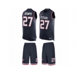 Men's Nike Houston Texans #27 Quintin Demps Limited Navy Blue Tank Top Suit NFL Jersey