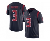 Men's Nike Houston Texans #3 Tom Savage Limited Navy Blue Rush NFL Jersey