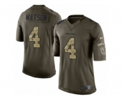Men's Nike Houston Texans #4 Deshaun Watson Limited Green Salute to Service NFL Jersey