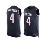 Men's Nike Houston Texans #4 Deshaun Watson Limited Navy Blue Player Name & Number Tank Top NFL Jersey