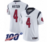 Men's Nike Houston Texans #4 Deshaun Watson White Vapor Untouchable Limited Player 100th Season NFL Jersey