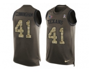 Men's Nike Houston Texans #41 Zach Cunningham Limited Green Salute to Service Tank Top NFL Jersey