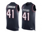 Men's Nike Houston Texans #41 Zach Cunningham Limited Navy Blue Player Name & Number Tank Top NFL Jersey
