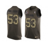 Men's Nike Houston Texans #53 Max Bullough Limited Green Salute to Service Tank Top NFL Jersey