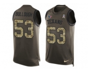 Men's Nike Houston Texans #53 Max Bullough Limited Green Salute to Service Tank Top NFL Jersey