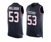 Men's Nike Houston Texans #53 Max Bullough Limited Navy Blue Player Name & Number Tank Top NFL Jersey