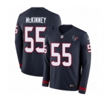 Men's Nike Houston Texans #55 Benardrick McKinney Limited Navy Blue Therma Long Sleeve NFL Jersey