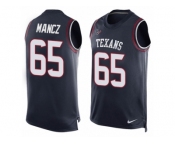 Men's Nike Houston Texans #65 Greg Mancz Limited Navy Blue Player Name & Number Tank Top NFL Jersey