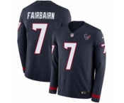 Men's Nike Houston Texans #7 Ka'imi Fairbairn Limited Navy Blue Therma Long Sleeve NFL Jersey
