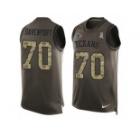 Men's Nike Houston Texans #70 Julien Davenport Limited Green Salute to Service Tank Top NFL Jersey