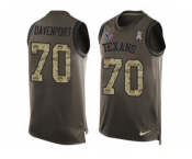 Men's Nike Houston Texans #70 Julien Davenport Limited Green Salute to Service Tank Top NFL Jersey