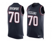 Men's Nike Houston Texans #70 Julien Davenport Limited Navy Blue Player Name & Number Tank Top NFL Jersey