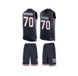 Men's Nike Houston Texans #70 Julien Davenport Limited Navy Blue Tank Top Suit NFL Jersey