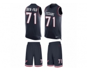 Men's Nike Houston Texans #71 Xavier Su'a-Filo Limited Navy Blue Tank Top Suit NFL Jersey