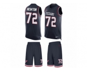 Men's Nike Houston Texans #72 Derek Newton Limited Navy Blue Tank Top Suit NFL Jersey