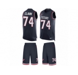 Men's Nike Houston Texans #74 Chris Clark Limited Navy Blue Tank Top Suit NFL Jersey