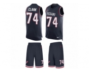 Men's Nike Houston Texans #74 Chris Clark Limited Navy Blue Tank Top Suit NFL Jersey