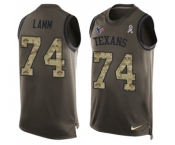 Men's Nike Houston Texans #74 Kendall Lamm Limited Green Salute to Service Tank Top NFL Jersey