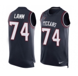 Men's Nike Houston Texans #74 Kendall Lamm Limited Navy Blue Player Name & Number Tank Top NFL Jersey