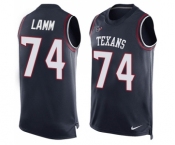 Men's Nike Houston Texans #74 Kendall Lamm Limited Navy Blue Player Name & Number Tank Top NFL Jersey