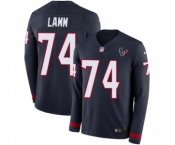 Men's Nike Houston Texans #74 Kendall Lamm Limited Navy Blue Therma Long Sleeve NFL Jersey