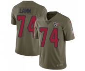 Men's Nike Houston Texans #74 Kendall Lamm Limited Olive 2017 Salute to Service NFL Jersey