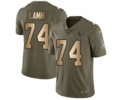 Men's Nike Houston Texans #74 Kendall Lamm Limited Olive Gold 2017 Salute to Service NFL Jersey