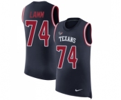 Men's Nike Houston Texans #74 Kendall Lamm Navy Blue Rush Player Name & Number Tank Top NFL Jersey