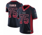Men's Nike Houston Texans #75 Martinas Rankin Limited Navy Blue Rush Drift Fashion NFL Jersey