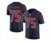 Men's Nike Houston Texans #75 Vince Wilfork Limited Navy Blue Rush NFL Jersey
