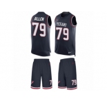 Men's Nike Houston Texans #79 Jeff Allen Limited Navy Blue Tank Top Suit NFL Jersey