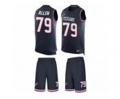Men's Nike Houston Texans #79 Jeff Allen Limited Navy Blue Tank Top Suit NFL Jersey