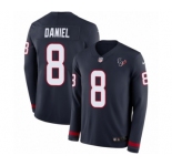Men's Nike Houston Texans #8 Trevor Daniel Limited Navy Blue Therma Long Sleeve NFL Jersey
