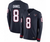 Men's Nike Houston Texans #8 Trevor Daniel Limited Navy Blue Therma Long Sleeve NFL Jersey