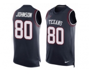 Men's Nike Houston Texans #80 Andre Johnson Limited Navy Blue Player Name & Number Tank Top NFL Jersey
