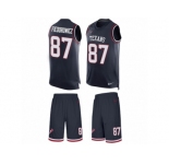 Men's Nike Houston Texans #87 C.J. Fiedorowicz Limited Navy Blue Tank Top Suit NFL Jersey