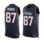 Men's Nike Houston Texans #87 Demaryius Thomas Limited Navy Blue Player Name & Number Tank Top NFL Jersey